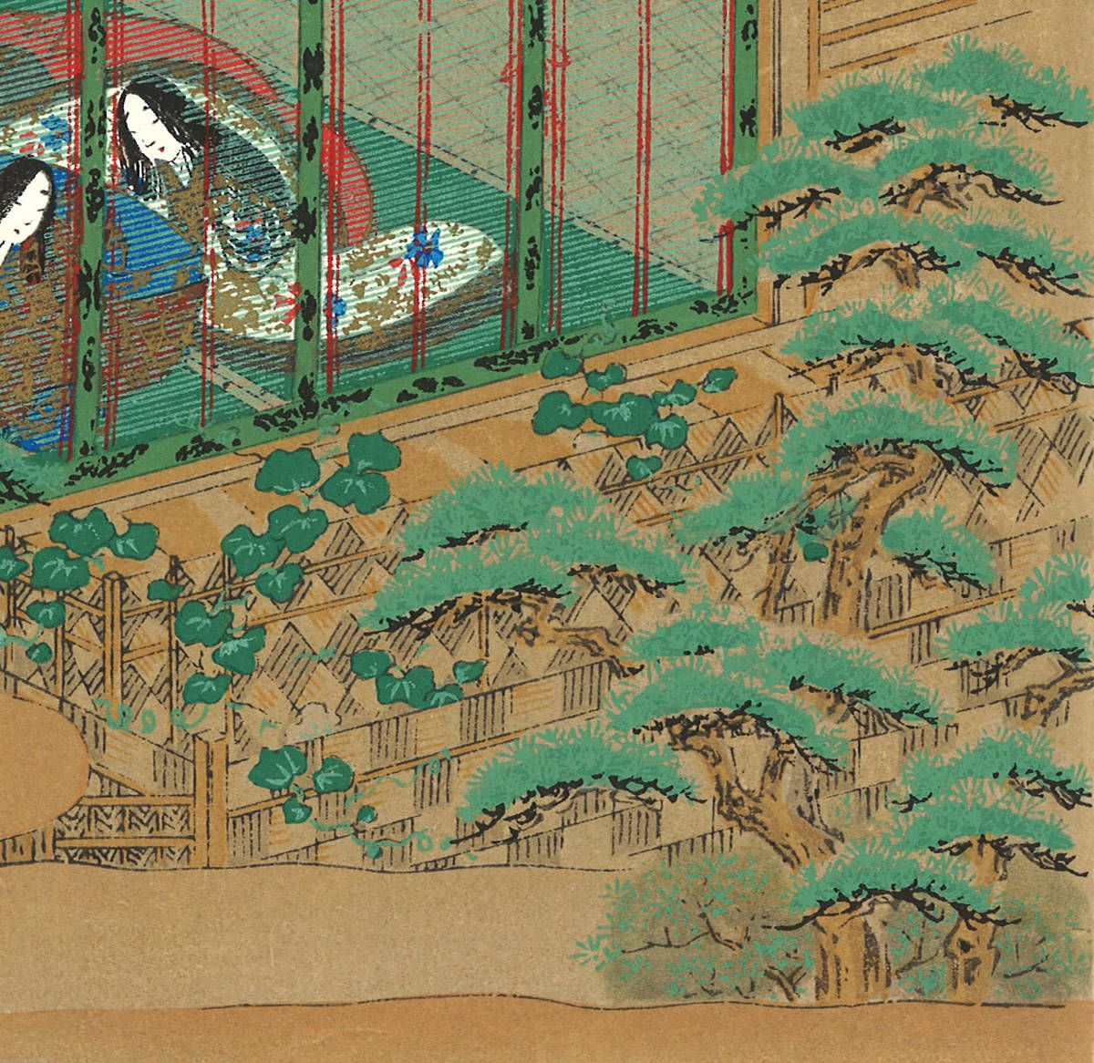 土佐光起 (Tosa Mitsuoki) 木版画 源氏物語 No15 夕顔 初版 幕末 一流の摺師の技による貴重な作品を是非ご堪能下さい