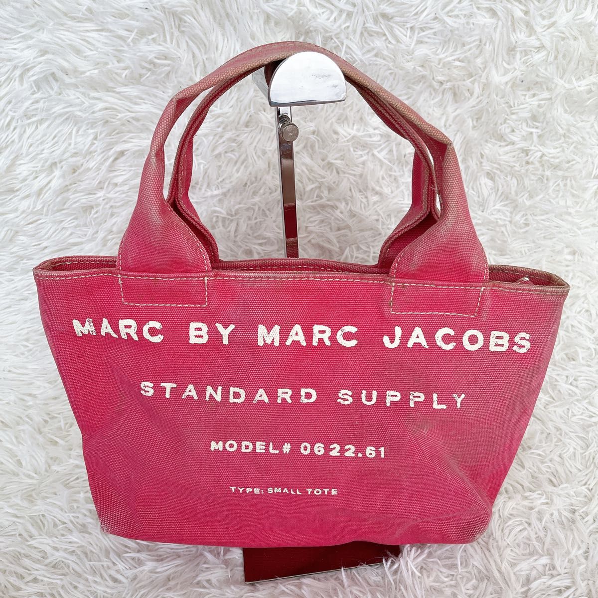 ☆Marc Jacobs 「スモールトート」ピンクのコットンバッグ ハワイ限定 マークバイマークジェイコブス スモールトート エコ
