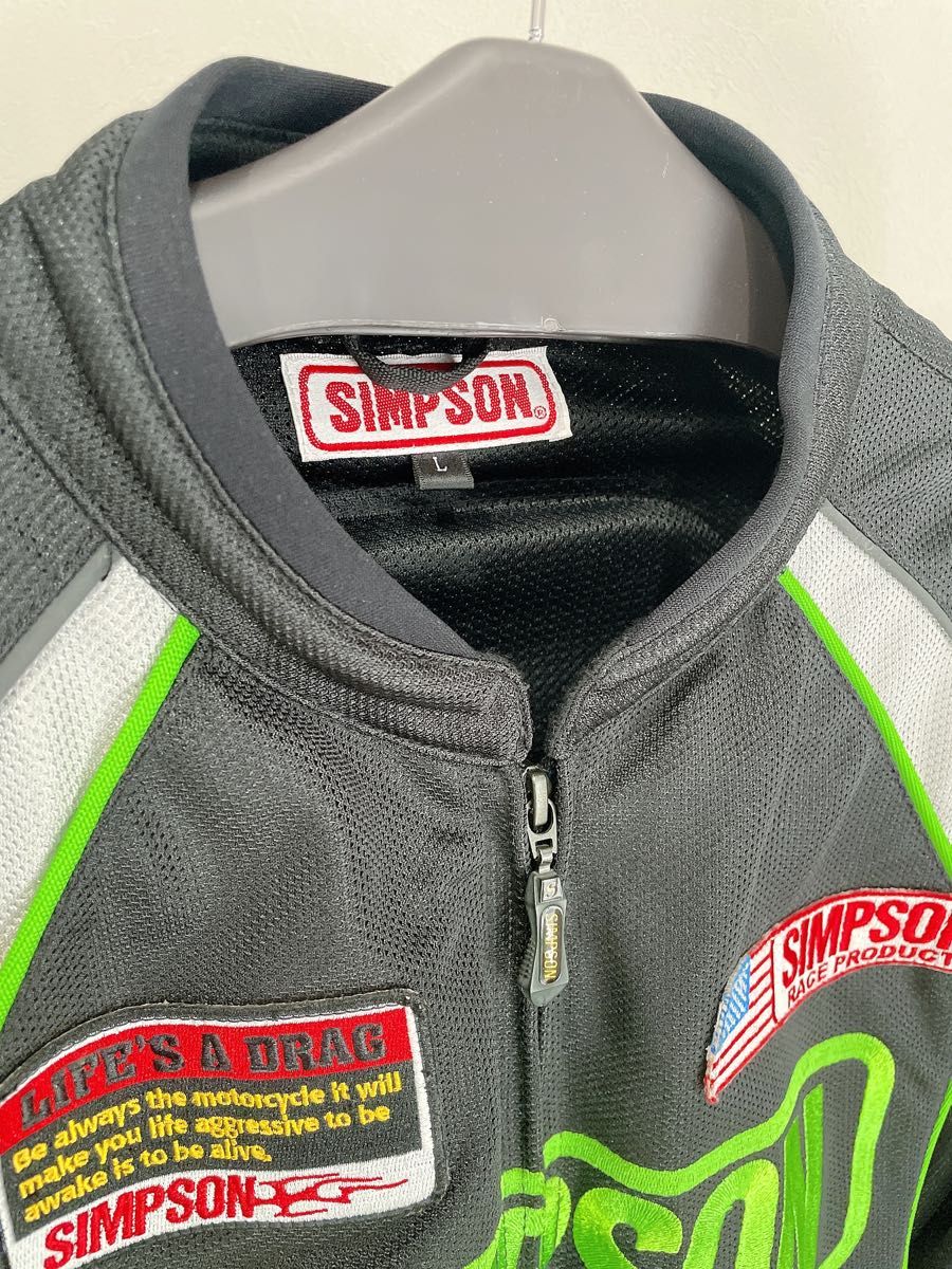 シンプソンライダースメッシュジャケットLサイズ 美品】SIMPSON ライダー メッシュ ジャケット Lサイズ