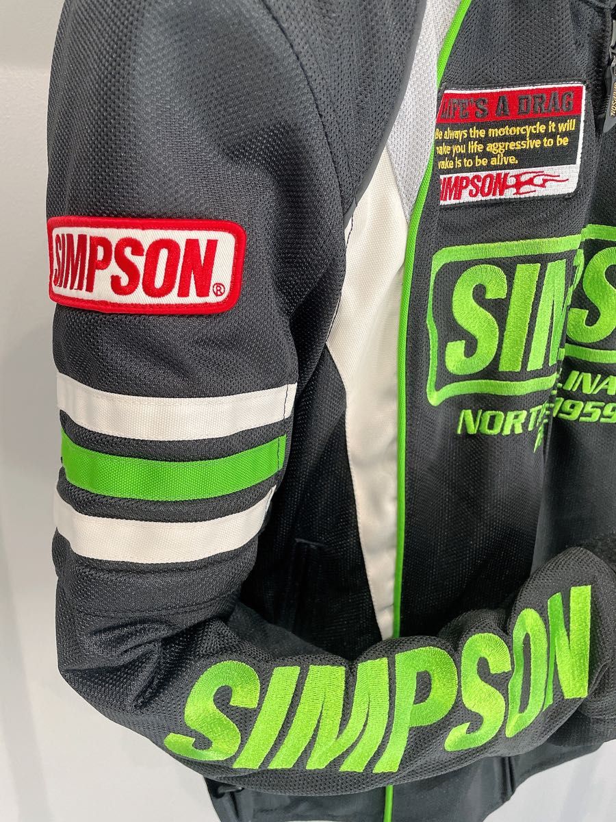 SIMPSON シンプソンのLサイズライディングジャケット美品 美品】SIMPSON ライダー メッシュ ジャケット Lサイズ