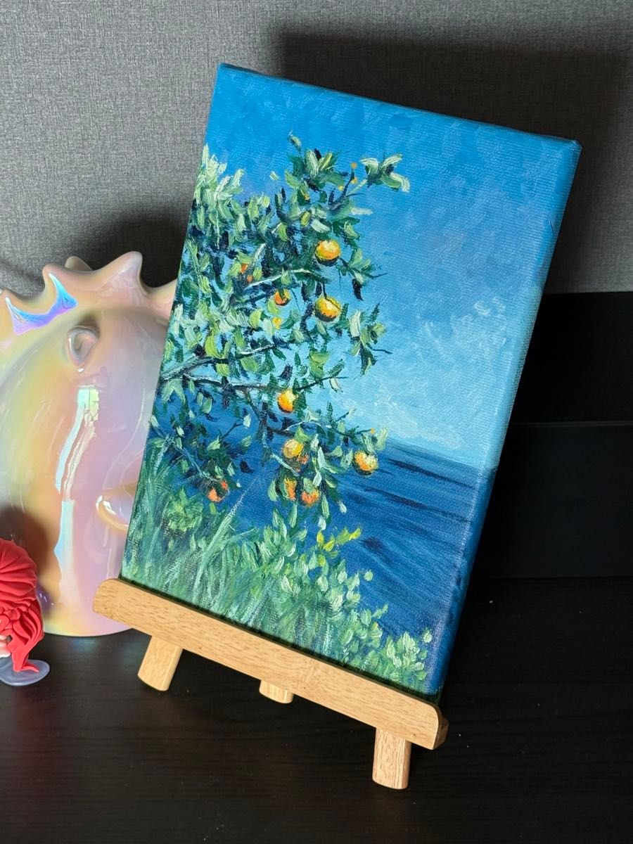 「海辺の蜜柑」 手描き 油絵 風景画 原画 油彩画 海辺の蜜柑」 手描き 油絵 風景画 原画 油彩画 絵画|Yahoo
