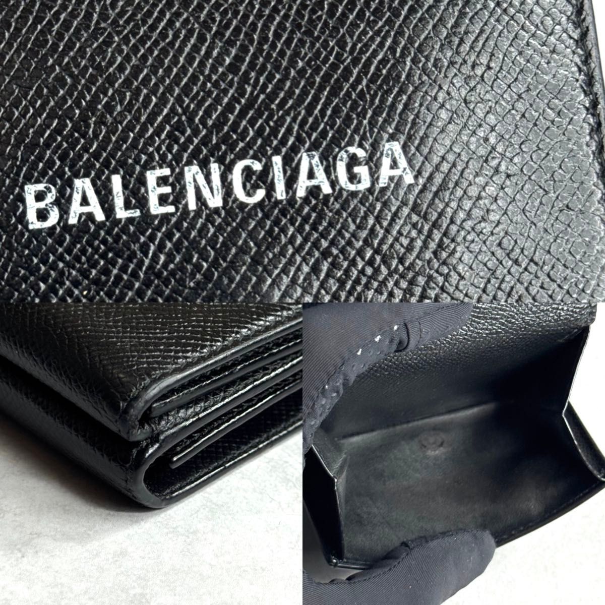 BALENCIAGA キャッシュ グレインレザーウォレット【関税込】 BALENCIAGA バレンシアガ / キャッシュミニウォレット 三つ折り