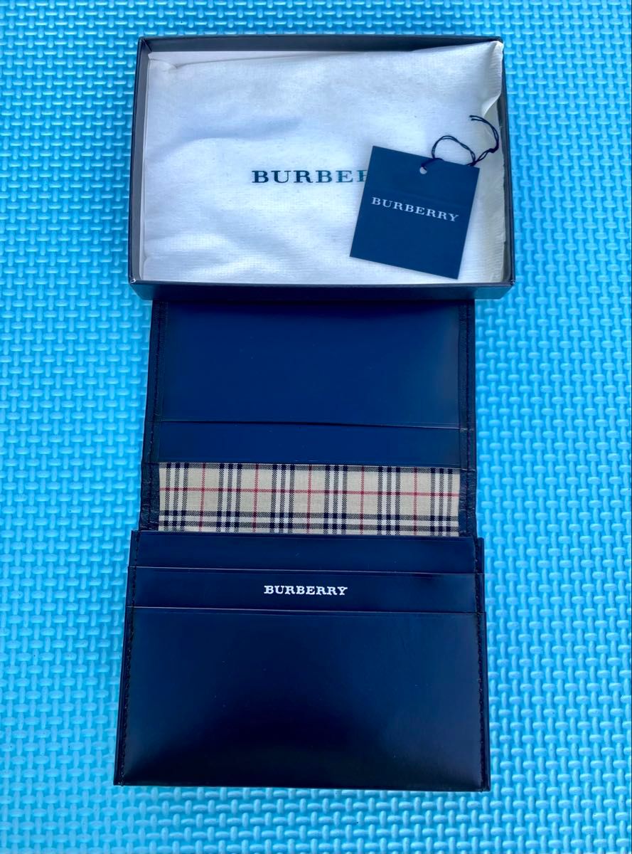 【美品】Burberry バーバリー カードケース 名刺入れ ブラック BURBERRY バーバリー カードケース 名刺入れ ブラック美品