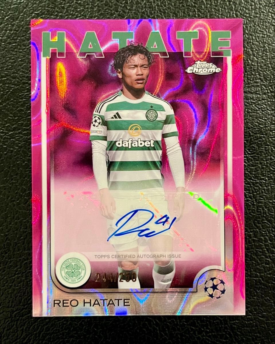 topps finest soccer 旗手怜央 直筆サインカード 250枚限定 2024-25 Topps 旗手怜央 直筆サイン セルティック