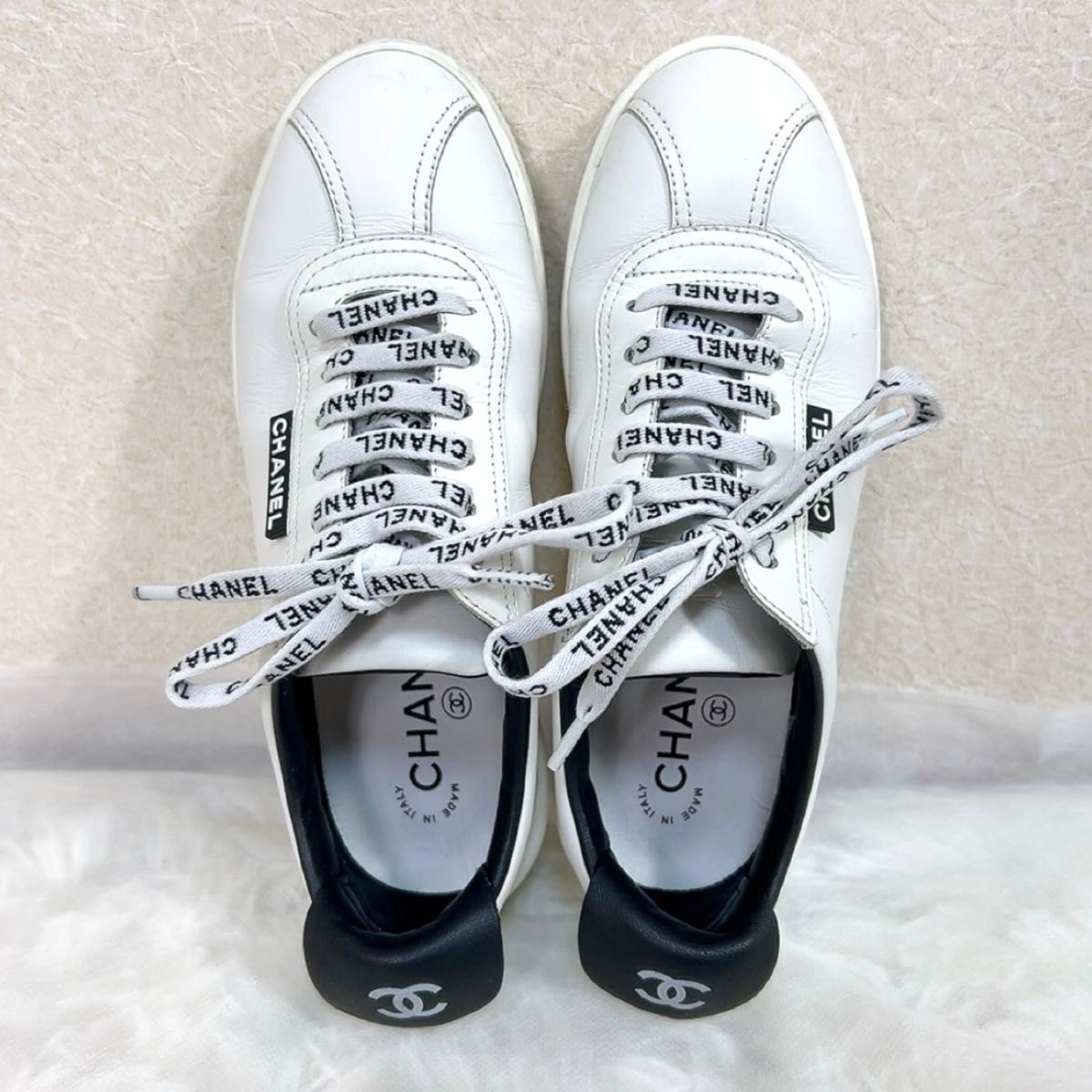 【格上スニ】 CHANEL ココマーク スニーカー ホワイト 25A新作 CHANEL シャネル クラシック スニーカー ココマーク 35 22 5cm