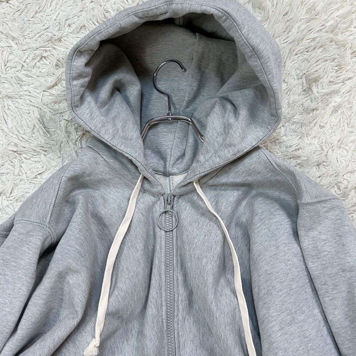 メゾンマルジェラ カシミヤブレンドプルオーバーフーディ グレー Maison Margiela メゾンマルジェラ 変形 ジップアップ パーカー