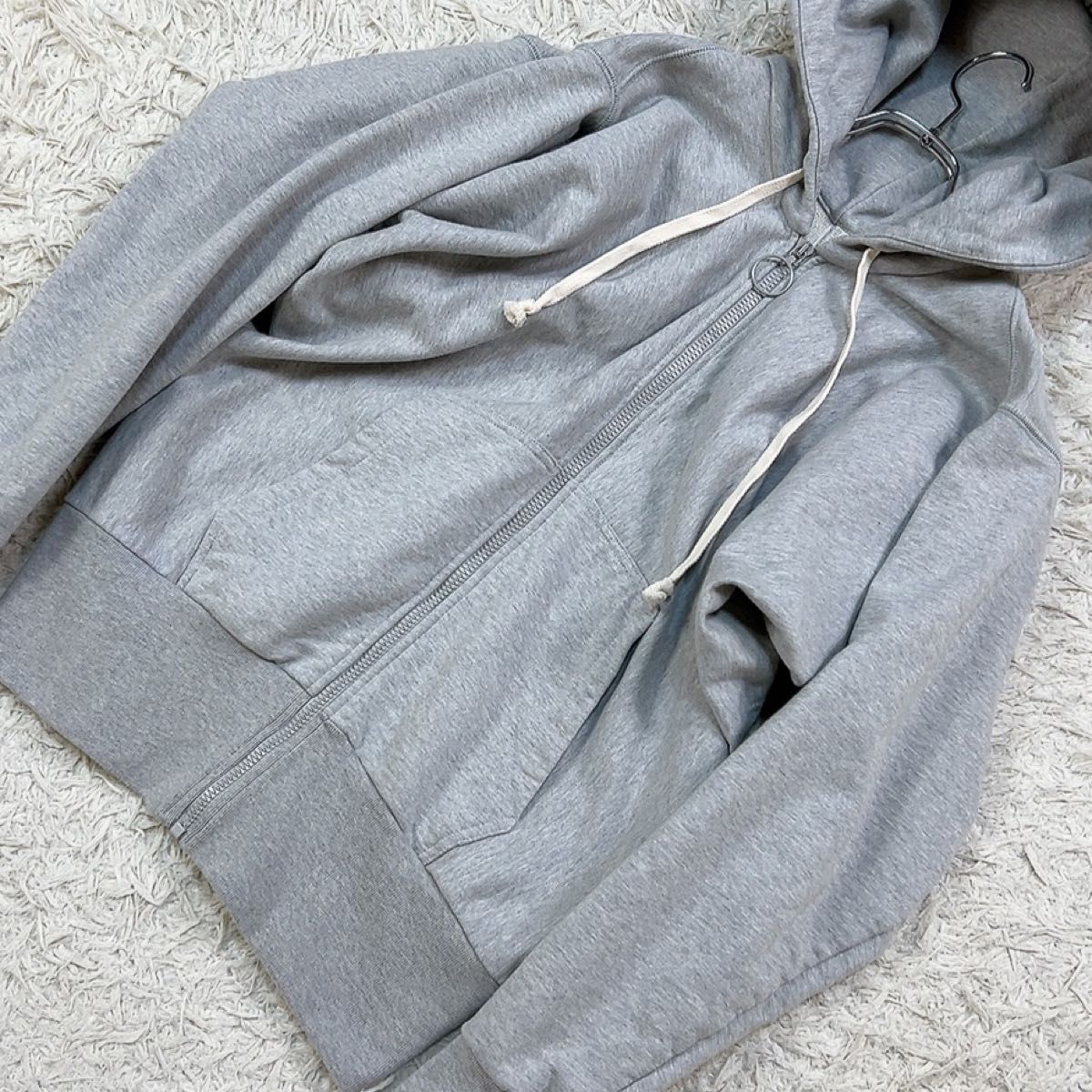 【Maison Margiela】 コットンジャージー フーディー グレー Maison Margiela メゾンマルジェラ 変形 ジップアップ パーカー