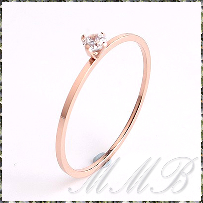 [RING] ROSE GOLD PLATED φ3.5mm Brilliant Cz 1mm スリム リング 16号 【送料無料】_画像4