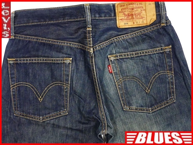 即決★リーバイス501★W31 ストレートジーンズ Levis メンズ 鬼ヒゲ ボトムス デニム パンツ ボタンフライ スモールe_画像1