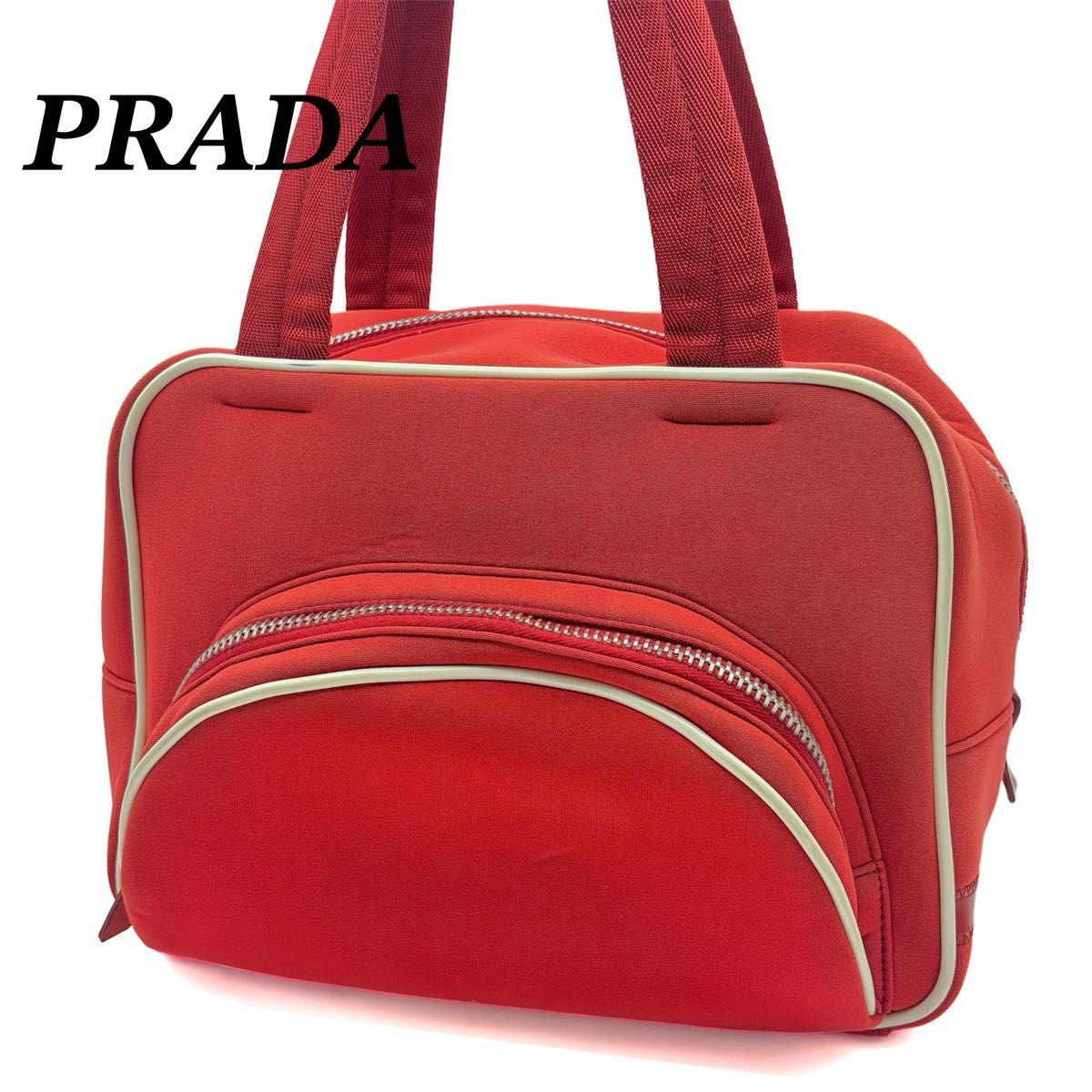 極美品 プラダスポーツ ミニボストン ハンドバック ブラック ナイロン 白タグ PRADA プラダ PRADA SPORTS プラダスポーツ ハンドバック ミニ