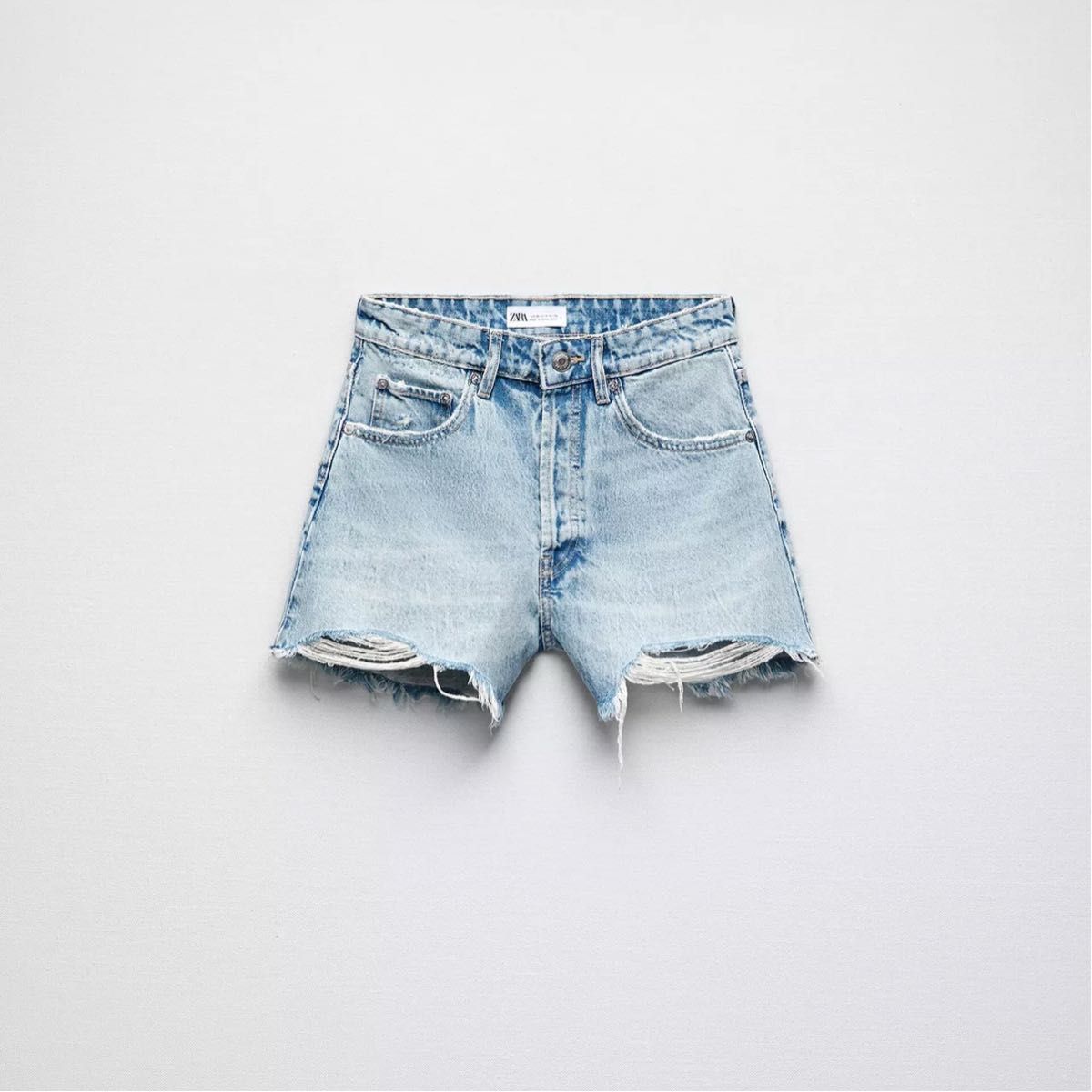 ハイライズ スカイブルー デニムショートパンツ ZARA ハイライズ デニム ショートパンツ|Yahoo!フリマ(旧