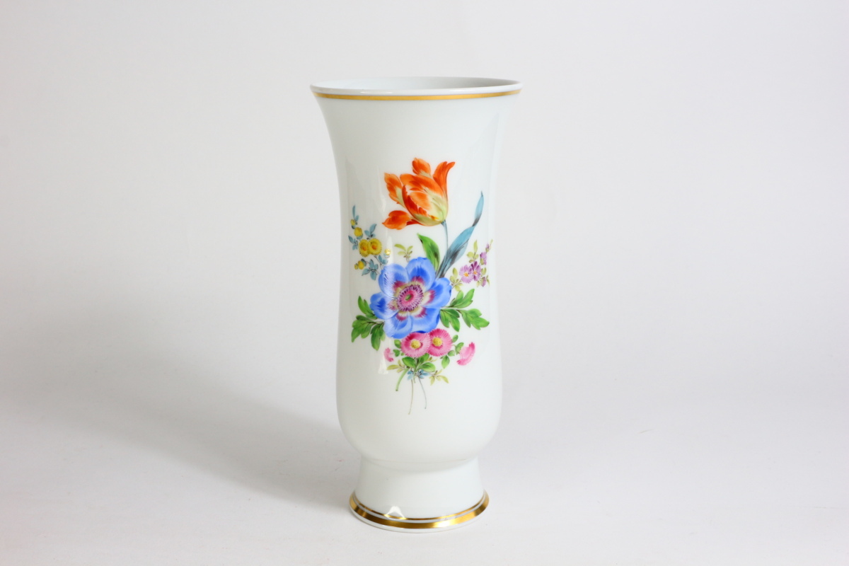 Meissen マイセン 花文 花瓶 高さ約20.5cm / 花生 花器 フラワーベース_画像2