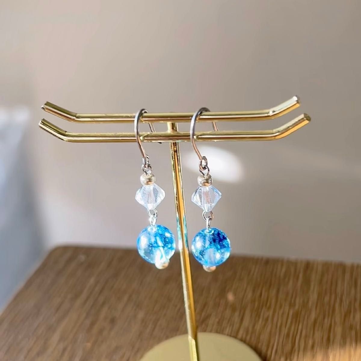 天然石 水晶ピアス silver クリスタル 綺麗 上品 宝石質