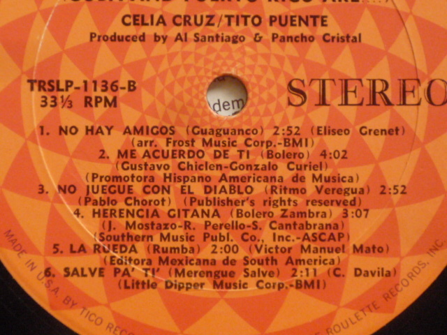 セリア・クルス/CUBA Y PERTO RICO SON-1136 （LP）_画像6