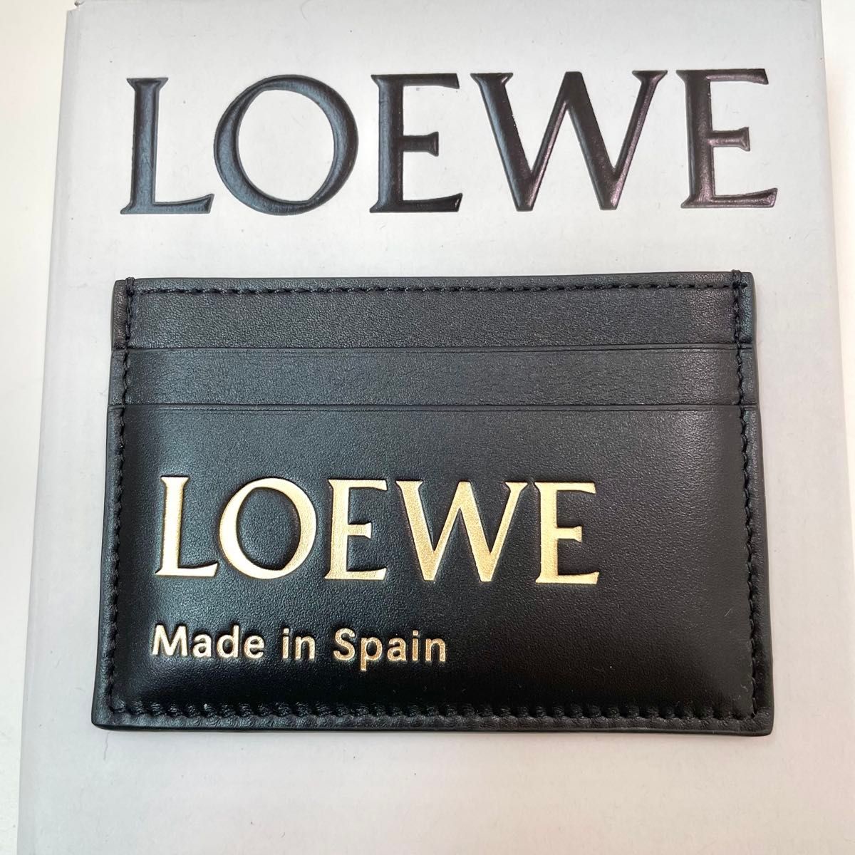【 LOEWE 】 ロエベ ロゴ カードホルダー レザー LOEWE ロエベ カードケース エンボス プレーン カードホルダー
