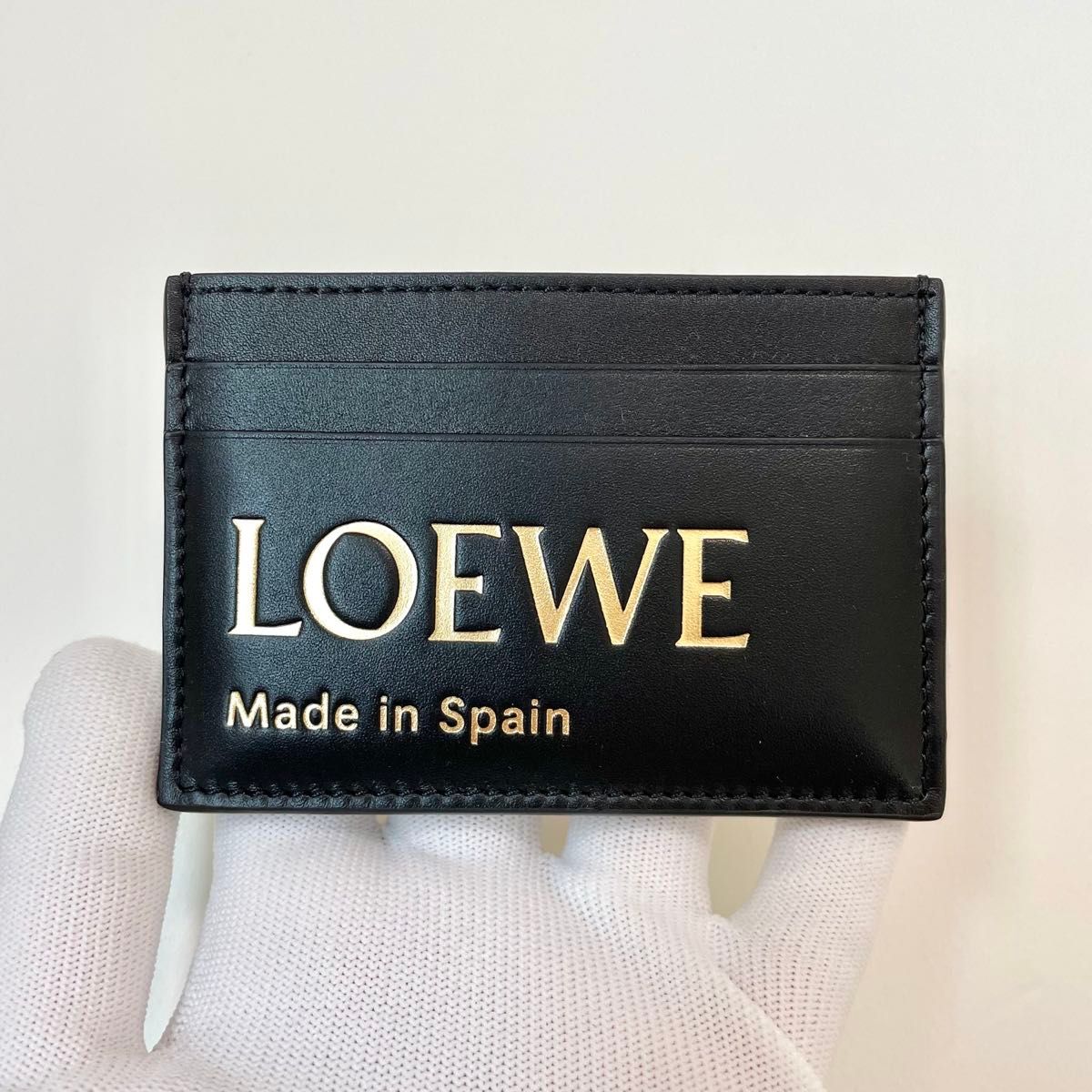 LOEWE☆25SS ロゴデザイン オープンタイプ カードケース LOEWE ロエベ カードケース エンボス プレーン カードホルダー