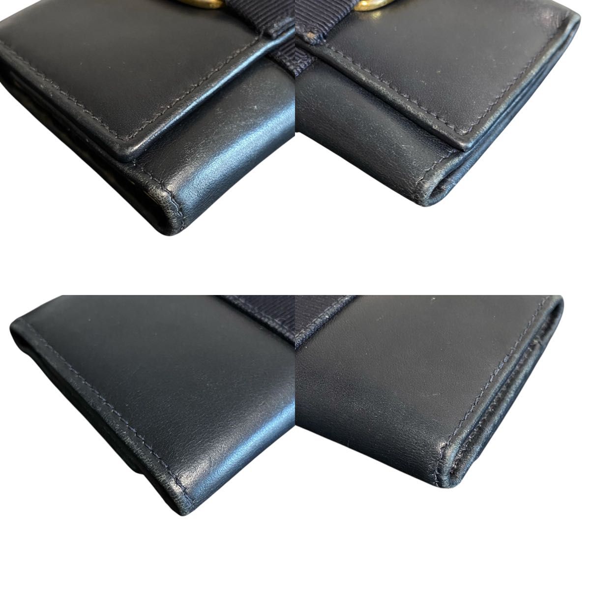 美品✨フェラガモ ヴァラリボン レザー 6連 キーケース キーリング 金具 黒 良品 フェラガモ ferragamo 6連キーケース イタリア レザー