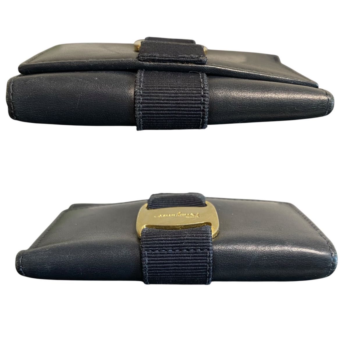 美品✨フェラガモ ヴァラリボン レザー 6連 キーケース キーリング 金具 黒 良品 フェラガモ ferragamo 6連キーケース イタリア レザー