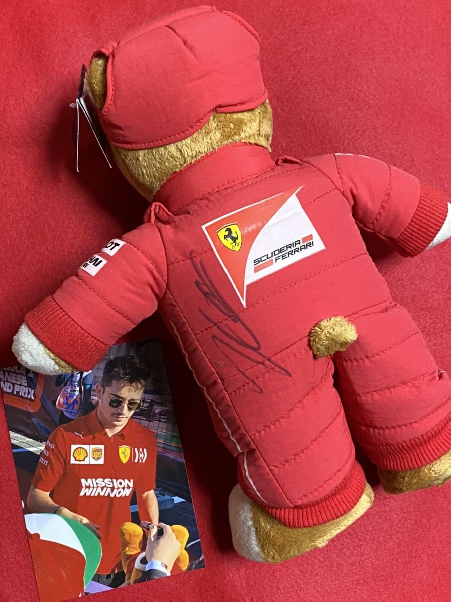 F1 2019日本グランプリ 鈴鹿 フェラーリ シャルル・ルクレール 直筆サイン入りフェラーリ ベアー(生写真付き)