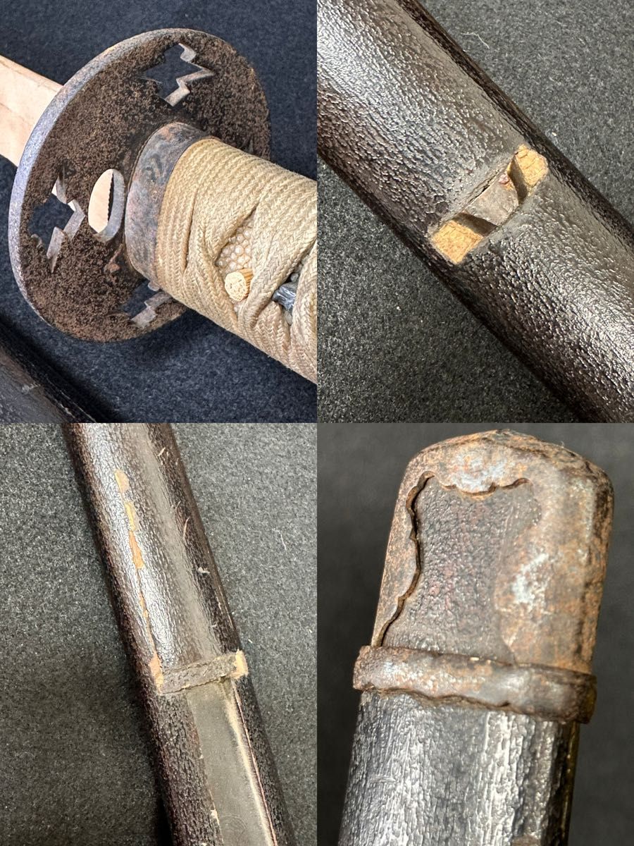 小太刀拵 刃渡約52.3cm 象嵌 亥目貫 鉄地鍔 竹光 古刀 時代物 古美術 小太刀拵 刃渡約52 3cm 象嵌 亥目貫 鉄地鍔 竹光 古刀 時代物 古