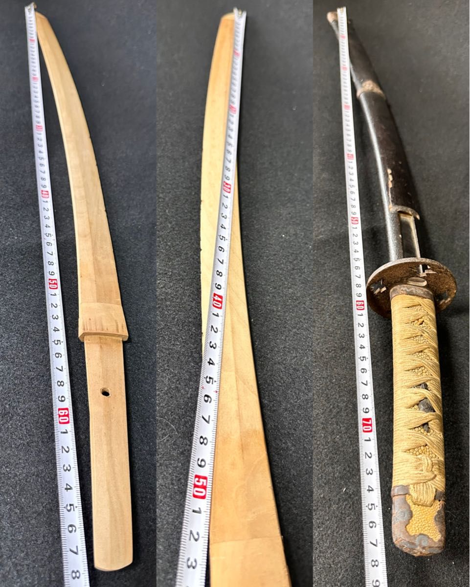 小太刀拵 刃渡約52.3cm 象嵌 亥目貫 鉄地鍔 竹光 古刀 時代物 古美術 小太刀拵 刃渡約52 3cm 象嵌 亥目貫 鉄地鍔 竹光 古刀 時代物 古