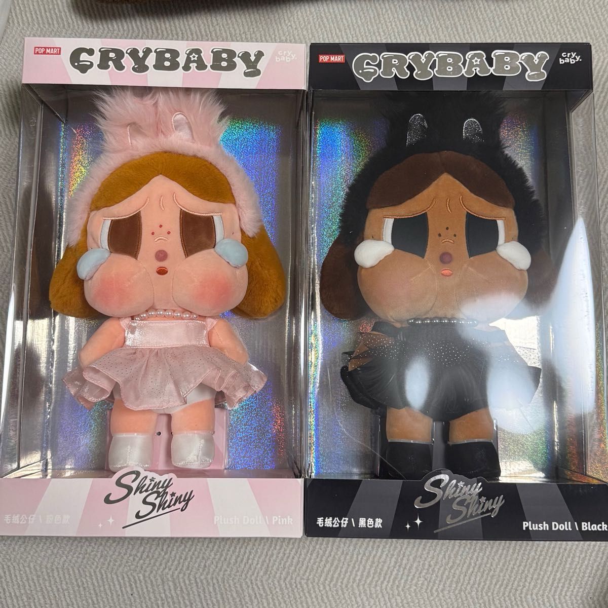 CRYBABY Shiny Shiny シリーズ ぬいぐるみ ブラック ピンク POPMART CRY BABY SHINY SHINY シリーズ ぬいぐるみ ピンク