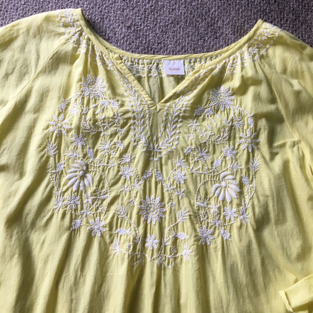 ヤフオク テチチ Techichi 刺繍がかわいいインド綿ワンピ ヤフオク テチチ Techichi 刺繍がかわいいインド綿ワンピ
