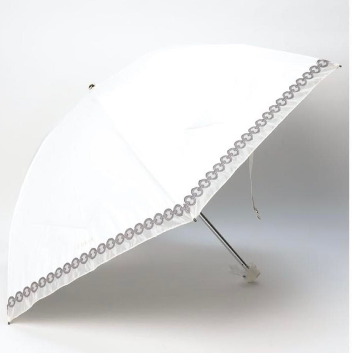 新品未使用 フルラ 晴雨兼用 日傘 遮光 軽量 スライド式 チェーン柄 新品未使用 フルラ 晴雨兼用 日傘 遮光 軽量 スライド式