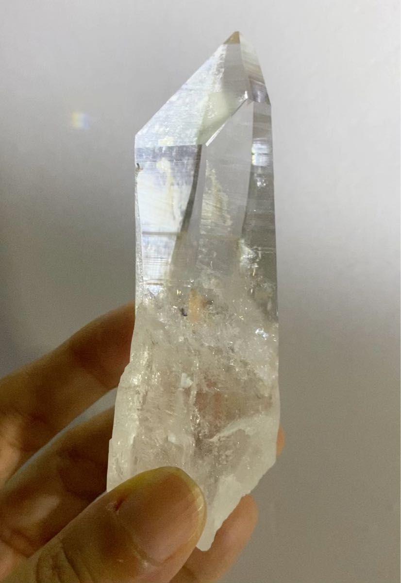 天然石 コロンビア レムリアン 原石 ポイント アイリス 虹多数 水晶 クォーツ