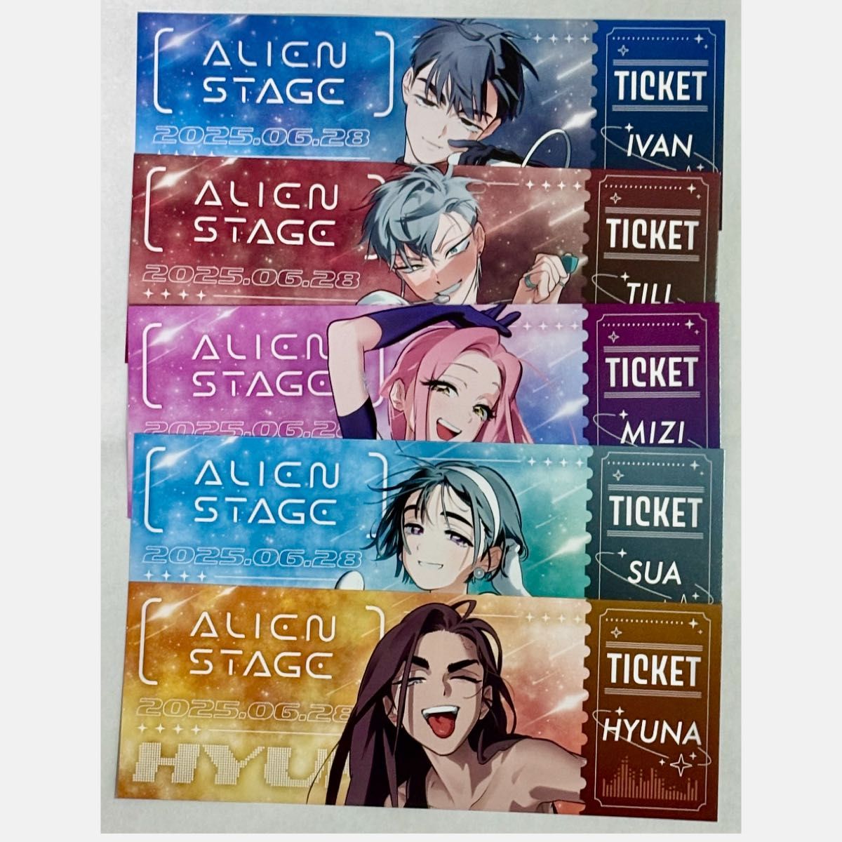 エイリアンステージ アニメイト特典 チケット風カード エイリアンステージ アニメイト特典 チケット風カード 5種