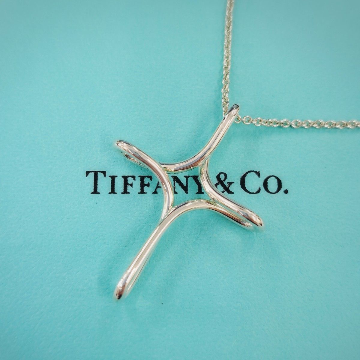 ティファニー SV925 クロスネックレス TIFFANY & Co ティファニー オープンクロス ネックレス SV925