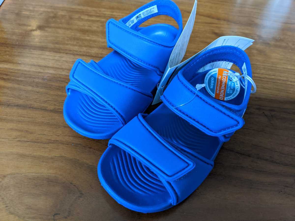  new goods unused adidas Adidas 14cm Kids sandals blue blue light weight child velcro 
