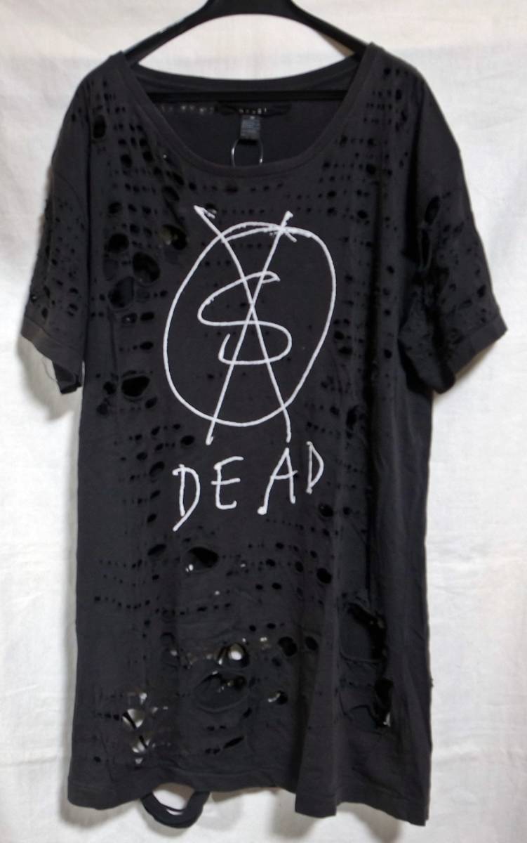 ksubi スビ DEAD Tシャツ ダメージTシャツ XS 実質M～L位 黒 クラッシュTシャツ デストロイTシャツ アナーキーTシャツ_画像7