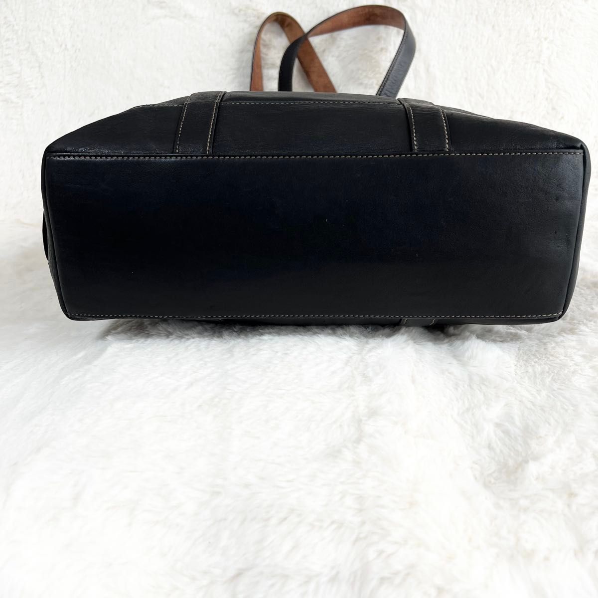 【希少✨オールレザー/A4収納可】ポーター トートバッグ ビジネス 黒 肩がけ可 COACH コーチ オールレザー 本革 ステッチ トートバッグ A4可