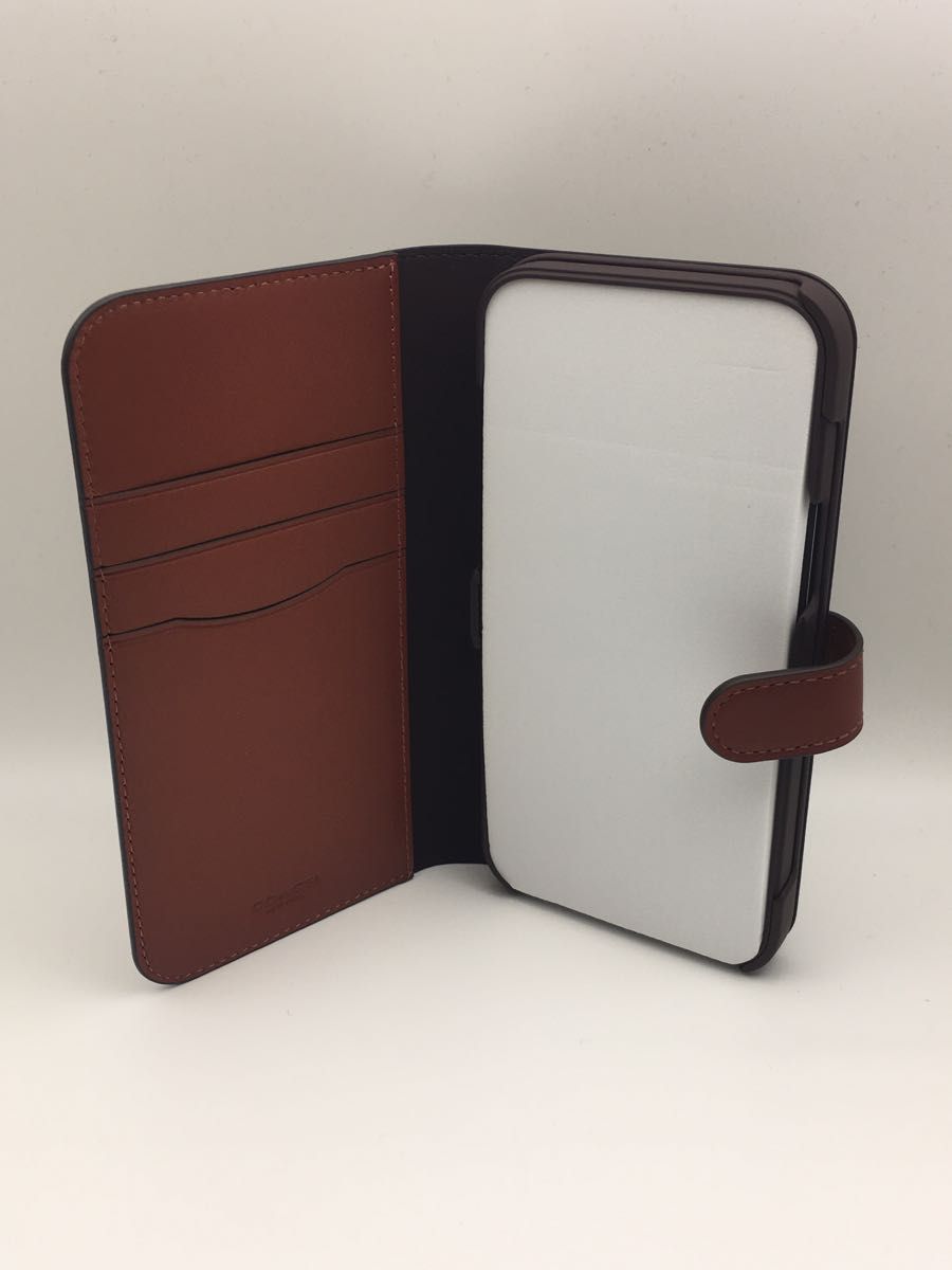 Q01』 正規品 COACH iPhone 12ProMax用ケス/Brown 手帳型 ブック