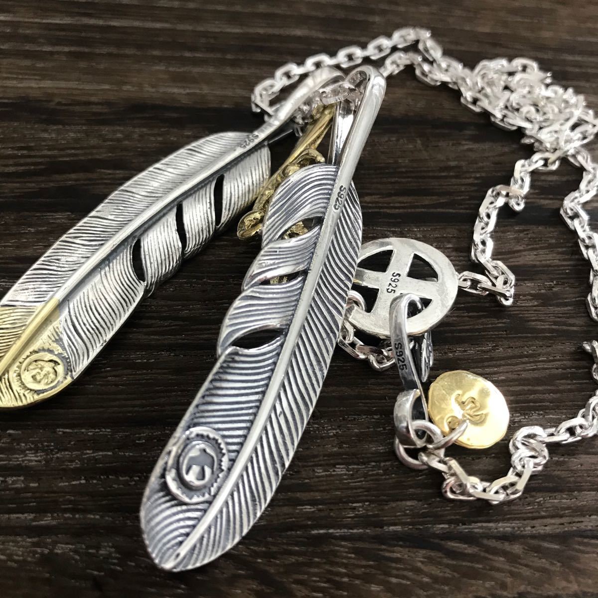 silver925 金爪フェザー 先金フェザー ネックレス / ゴローズ silver925 金爪フェザー 先金フェザー ネックレス / ゴローズ