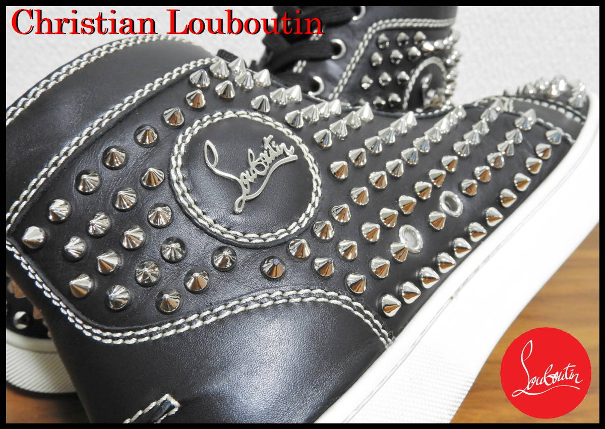 製産終了品 Christian Louboutin 黒 41 メンズ シルバー ルイス