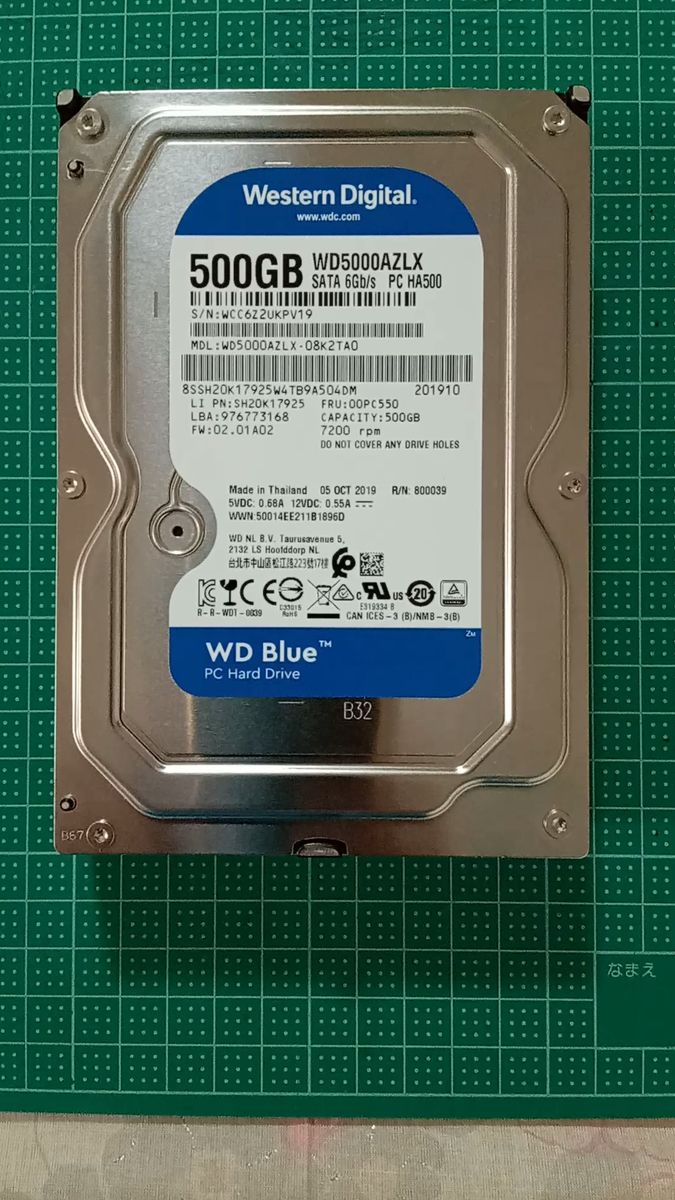 中古 WD5000AZLX WD Blue WD青 500GB 3.5インチ内蔵HDD 使用時間 2779時間