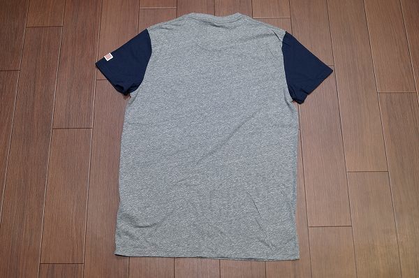 Hollister ホリスター 刺繍ロゴ 袖切替 Tシャツ 半袖/S/グレー×ネイビー/メンズ アバクロ カットソー バイカラー a&f_画像9