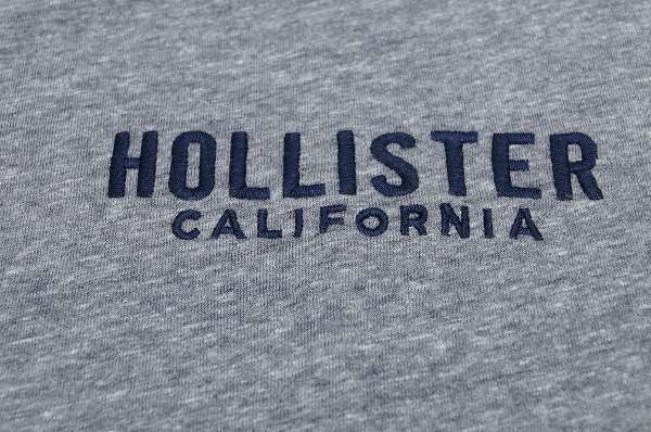 Hollister ホリスター 刺繍ロゴ 袖切替 Tシャツ 半袖/S/グレー×ネイビー/メンズ アバクロ カットソー バイカラー a&f_画像4