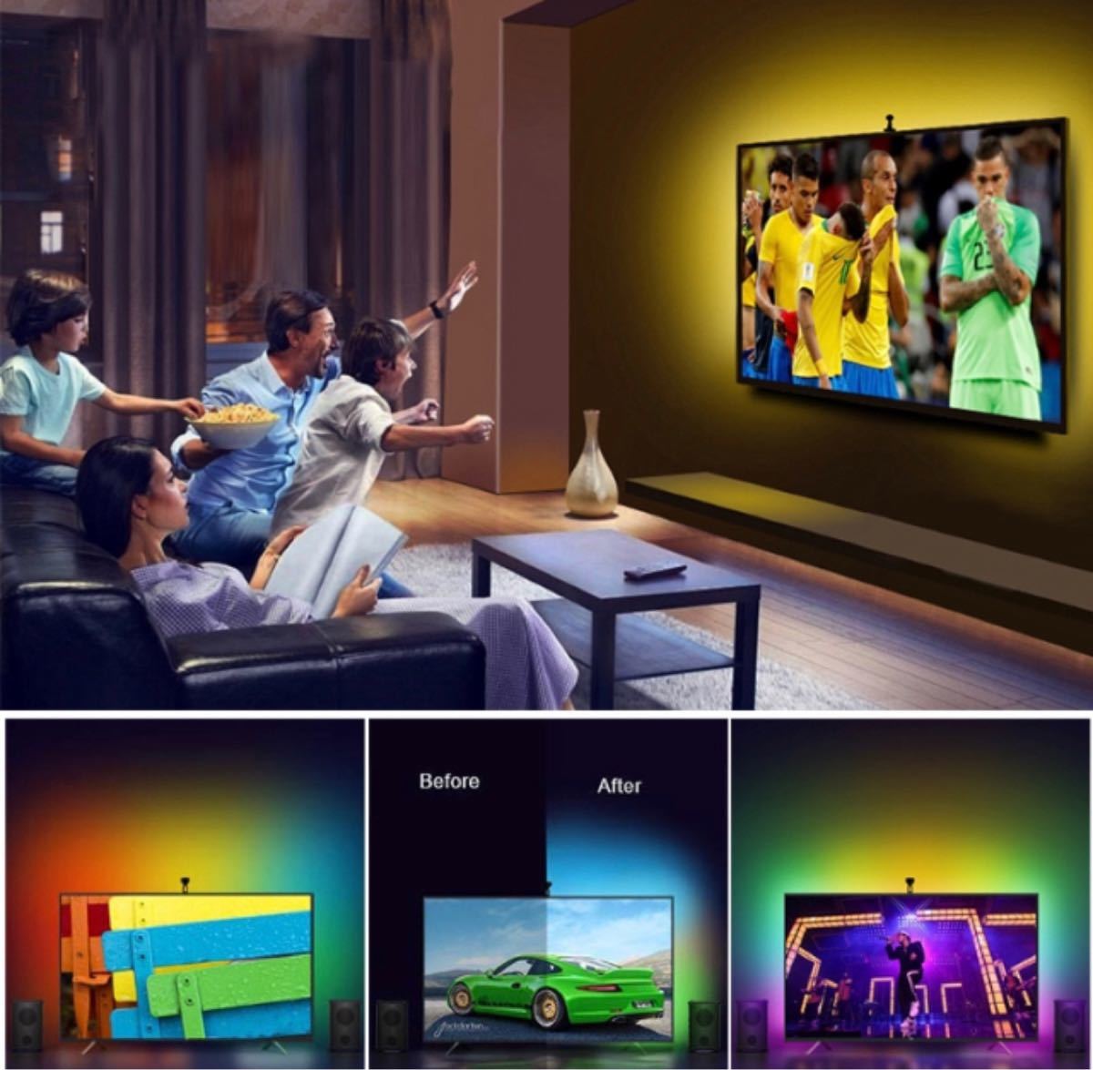 Paypayフリマ Ledテープライト テレビバックライト 装飾ライト 車内装飾 インテリア 防水 Paypayフリマ Ledテープライト テレビバックライト 装飾ライト 車内装飾 インテリア 防水