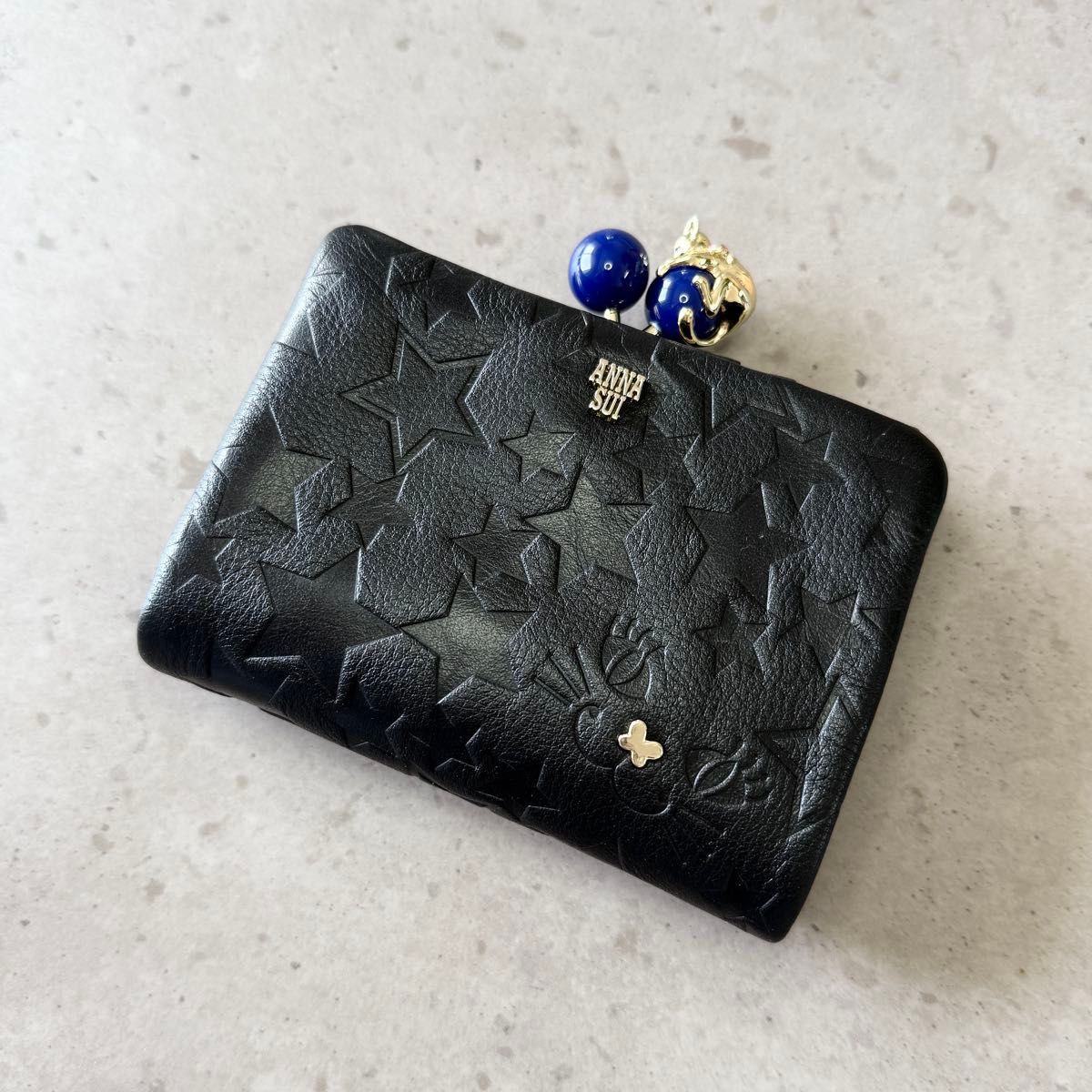 未使用品 ANNA SUI がま口 プレイングキャット 財布 美品】ANNA SUI アナスイ プレイングキャット がま口 二つ折り