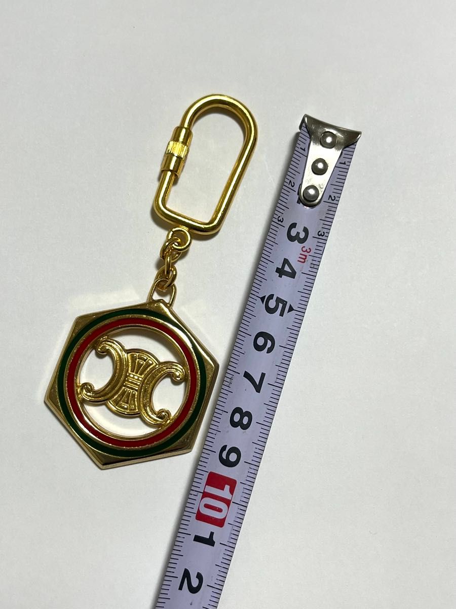 【正規品】セリーヌ マカダム ロゴキーリング CELINE ヴィンテージ キーホルダー ロゴ マカダム チャーム 六