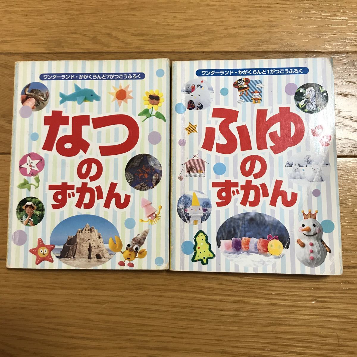 ワンダーランド・かがくらんど なつのずかん(せかいのこっきずかん)・ふゆのずかん(どうぶつずかん) 2冊セット_画像1