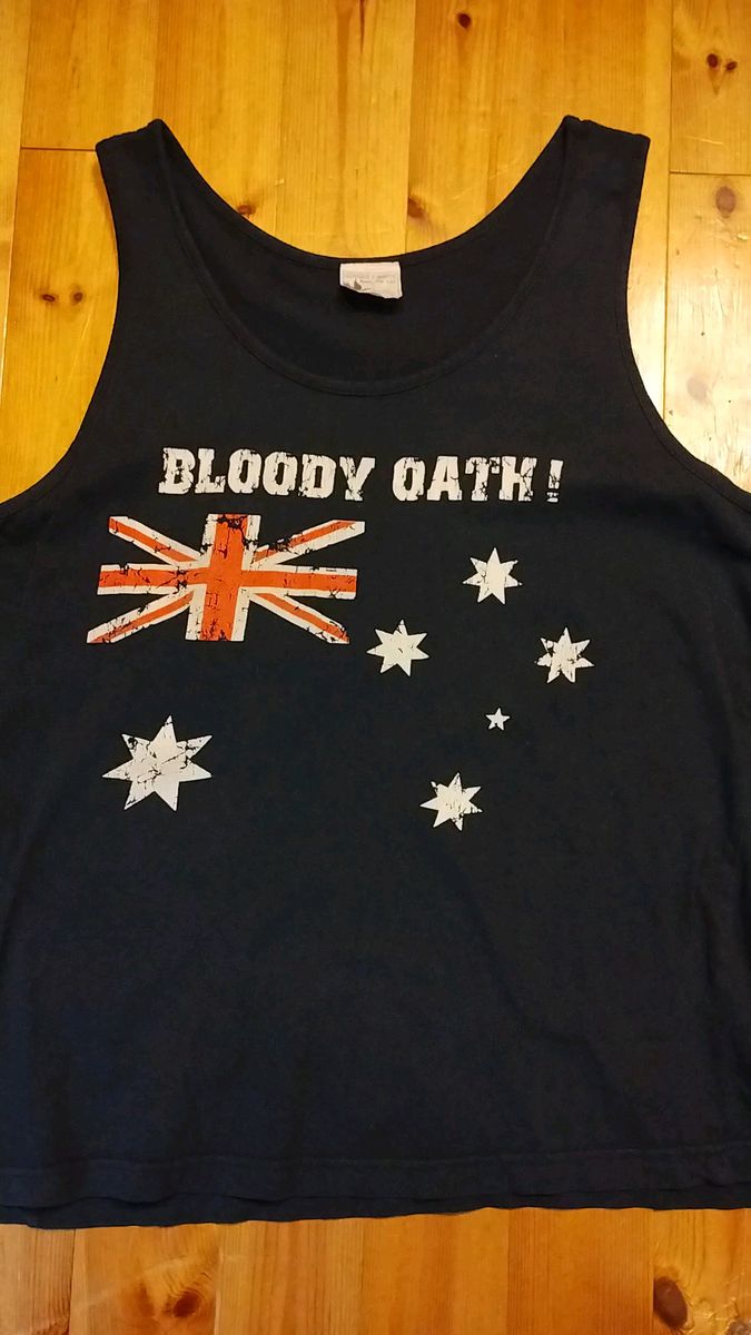 オーストラリア XL BLOODY OATH! タンクトップ オーストラリア国旗プリント