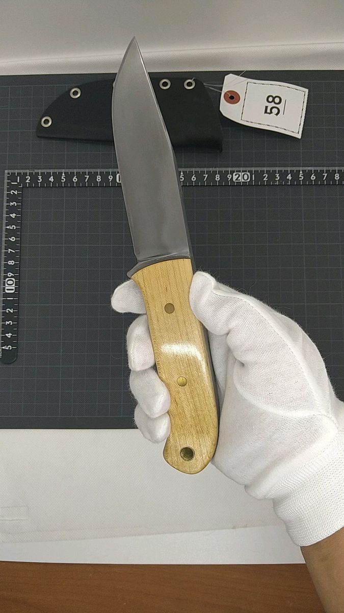 自作ナイフ58 S50C炭素鋼 メープルハンドル