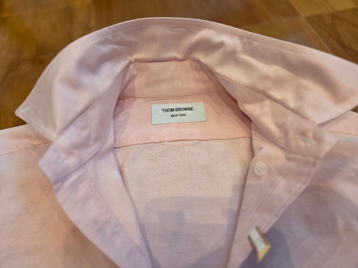 【美品】THOM BROWNE トムブラウン 4 bar ボタンダウンシャツ 0 美品】THOM BROWNE トムブラウン ピンク ボタンダウンシャツ 0