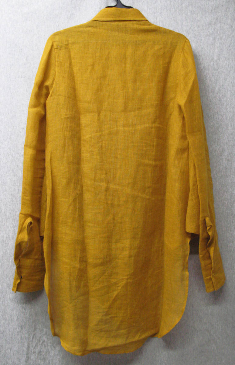 ヨウジヤマモト： 麻素材 比翼ホック ロング シャツ 未使用品 （ ブラウス ワンピース アーカイブ Yohji Yamamoto Femme long linen shirt_画像2