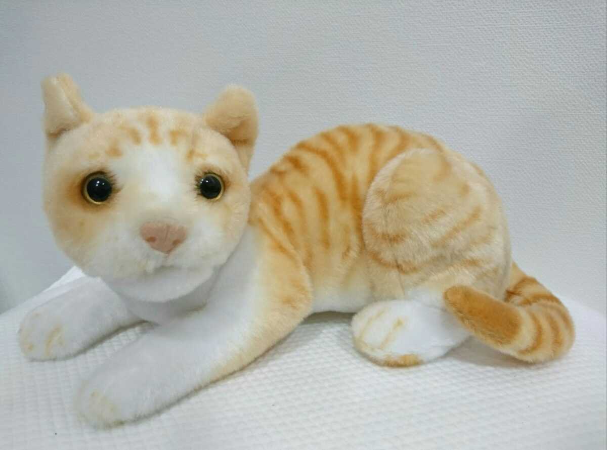 伏せポーズ【REAL CAT 茶トラ】リアルキャット リアルアニマル ぬいぐるみ ネコ ねこ 猫 ディスプレイ 飾り タグ無し 未使用品 NW_画像1