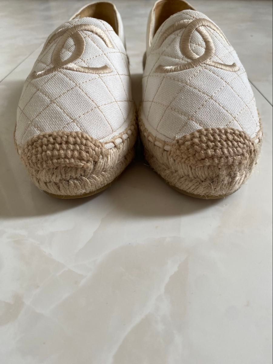 履くだけで格上げ♥【CHANEL】CCロゴ刺繍 エスパドリーユ 美品 シャネル 刺繍ロゴ エスパドリーユ スリッポン スニーカー